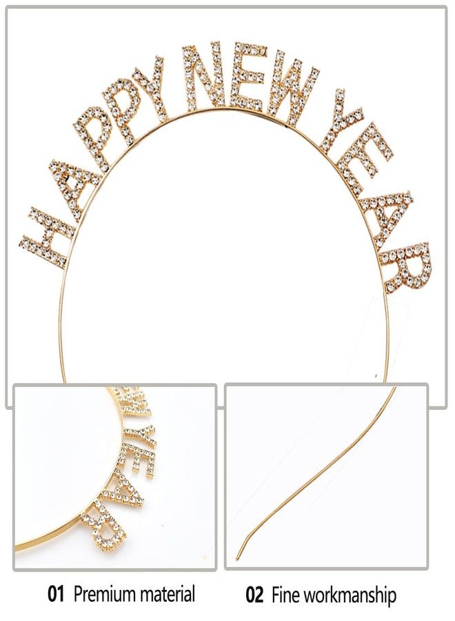 Gosuoa Happy New Year Headbands for Women, Rhinestone New Years Eve Headband, New Years Hair Accessories - Image 2